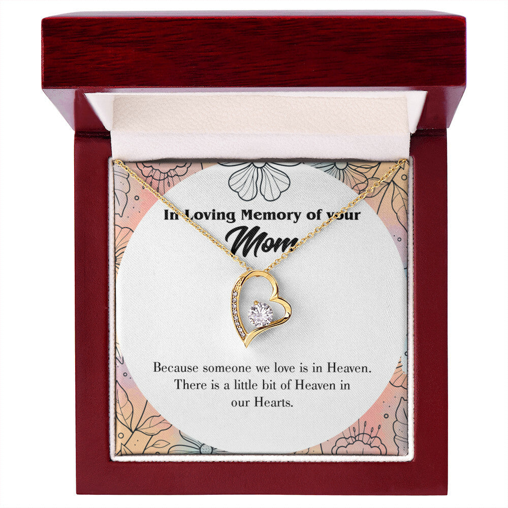 To Mom Remembrance Message Heaven in Our Hearts Forever Necklace w Message Card-Express Your Love Gifts