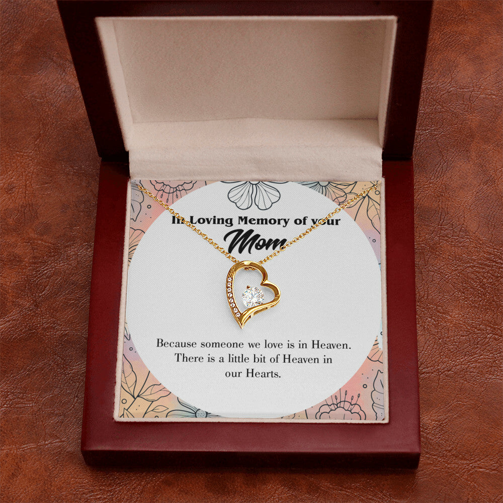 To Mom Remembrance Message Heaven in Our Hearts Forever Necklace w Message Card-Express Your Love Gifts