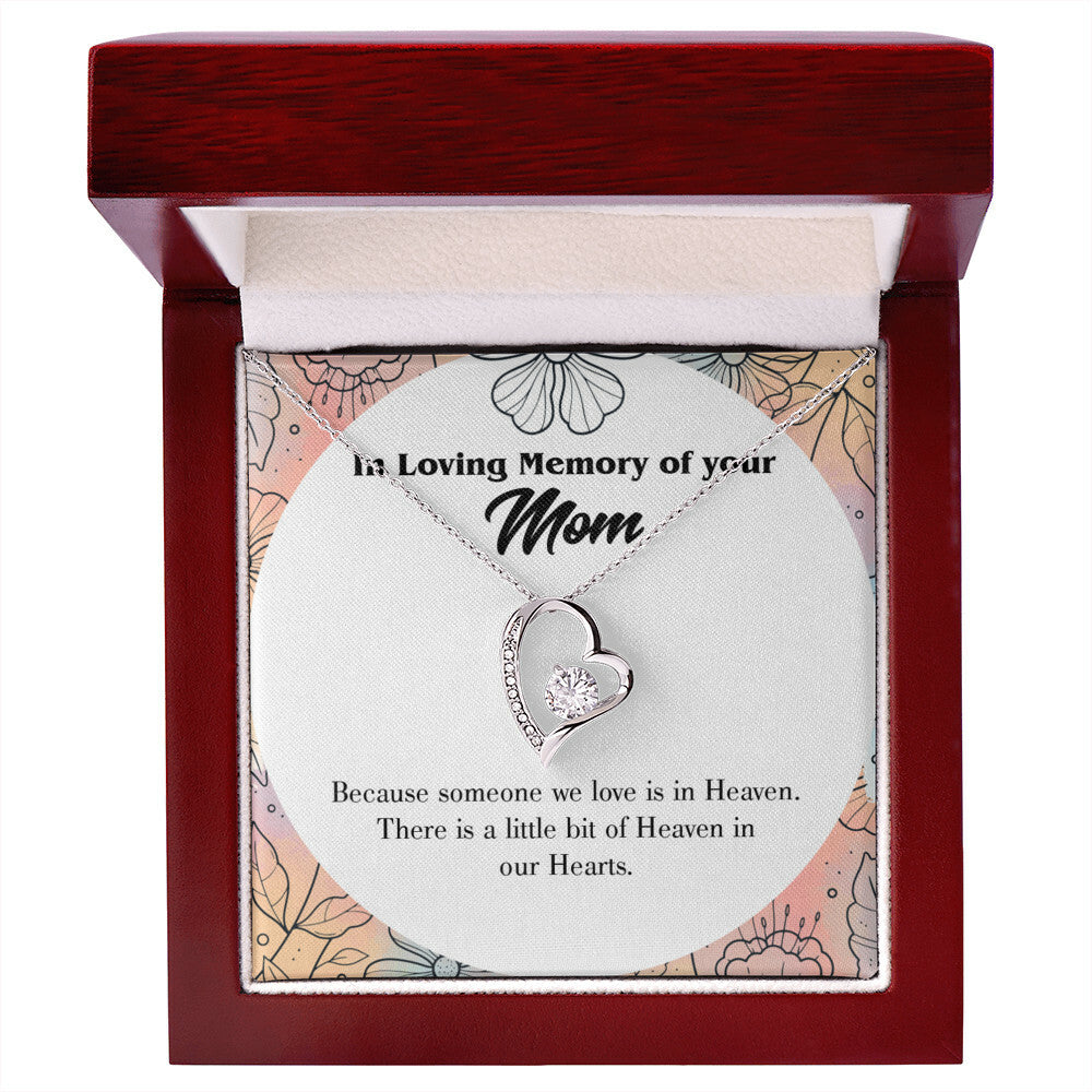 To Mom Remembrance Message Heaven in Our Hearts Forever Necklace w Message Card-Express Your Love Gifts