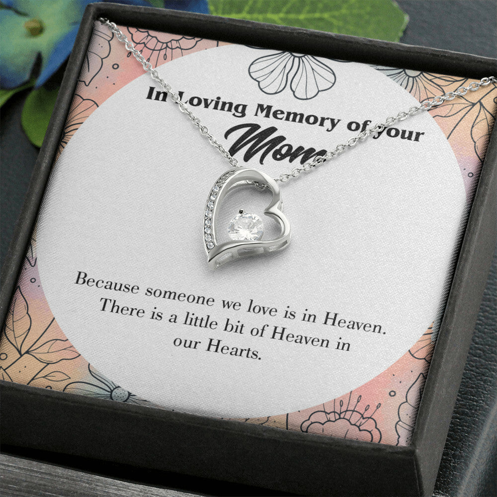 To Mom Remembrance Message Heaven in Our Hearts Forever Necklace w Message Card-Express Your Love Gifts