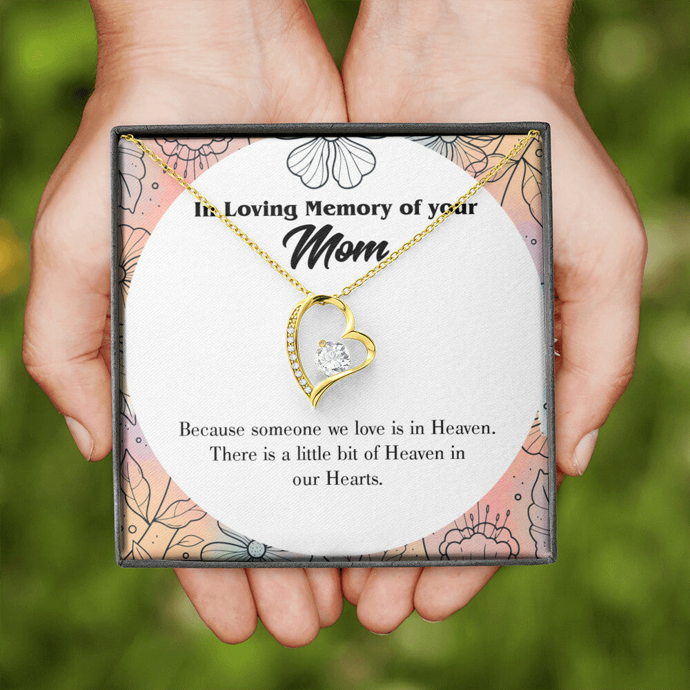 To Mom Remembrance Message Heaven in Our Hearts Forever Necklace w Message Card-Express Your Love Gifts