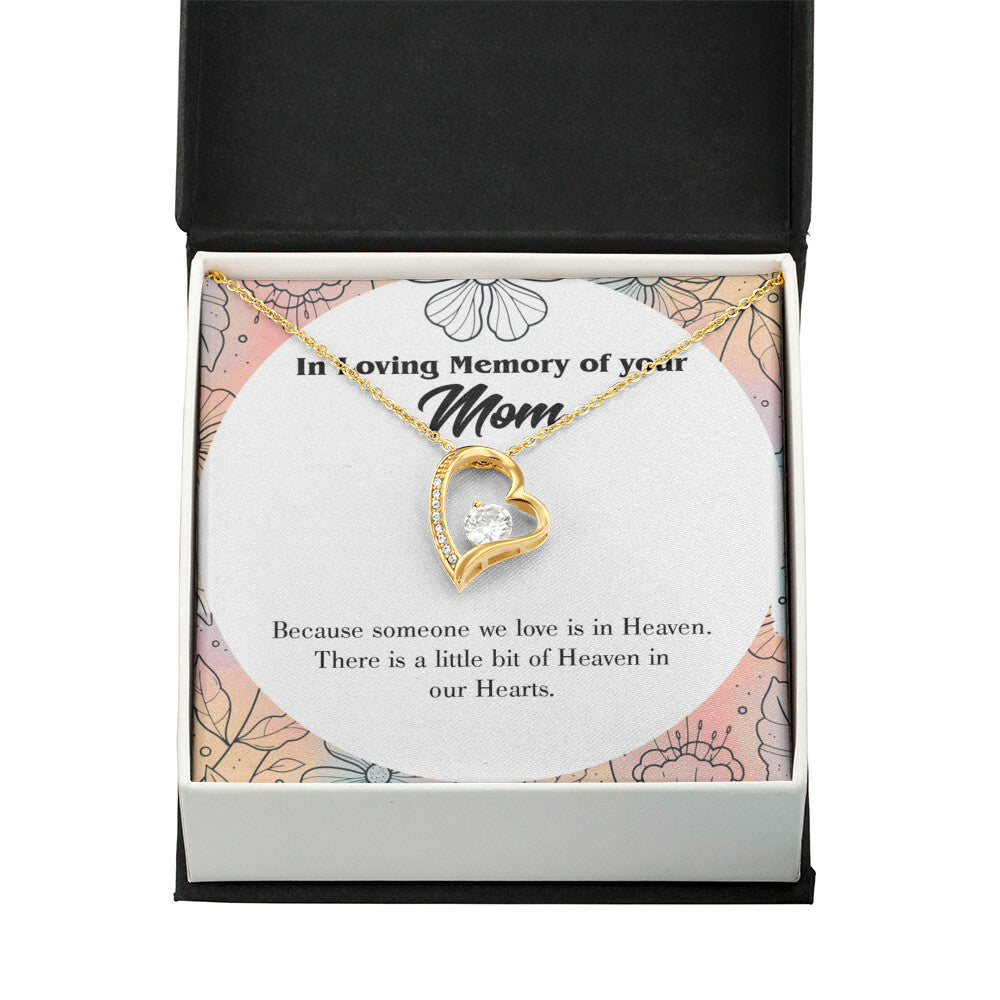 To Mom Remembrance Message Heaven in Our Hearts Forever Necklace w Message Card-Express Your Love Gifts