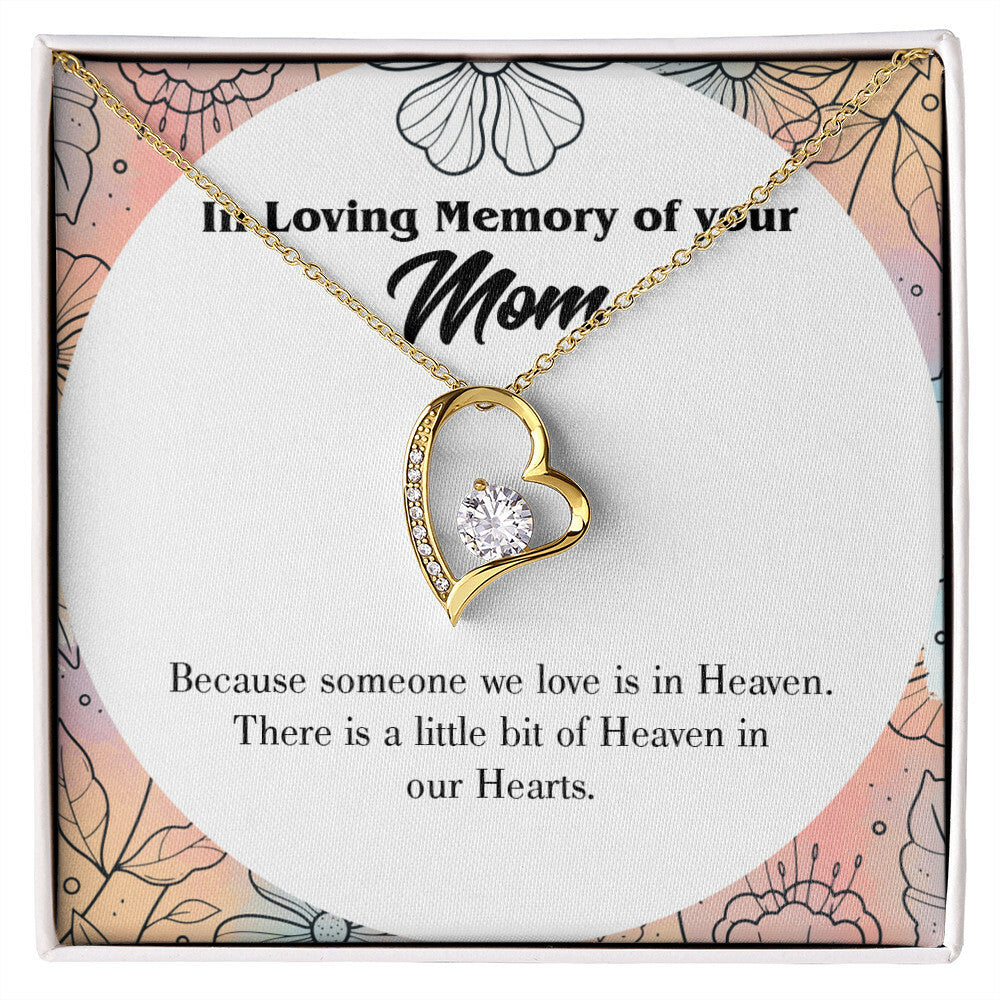 To Mom Remembrance Message Heaven in Our Hearts Forever Necklace w Message Card-Express Your Love Gifts