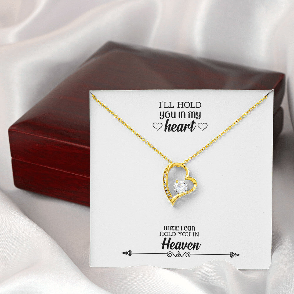 To Mom Remembrance Message Hold You in my Heart Forever Necklace w Message Card-Express Your Love Gifts