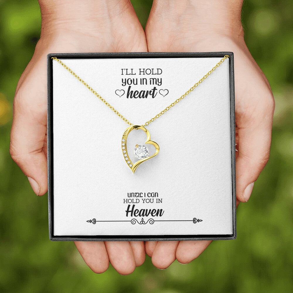 To Mom Remembrance Message Hold You in my Heart Forever Necklace w Message Card-Express Your Love Gifts