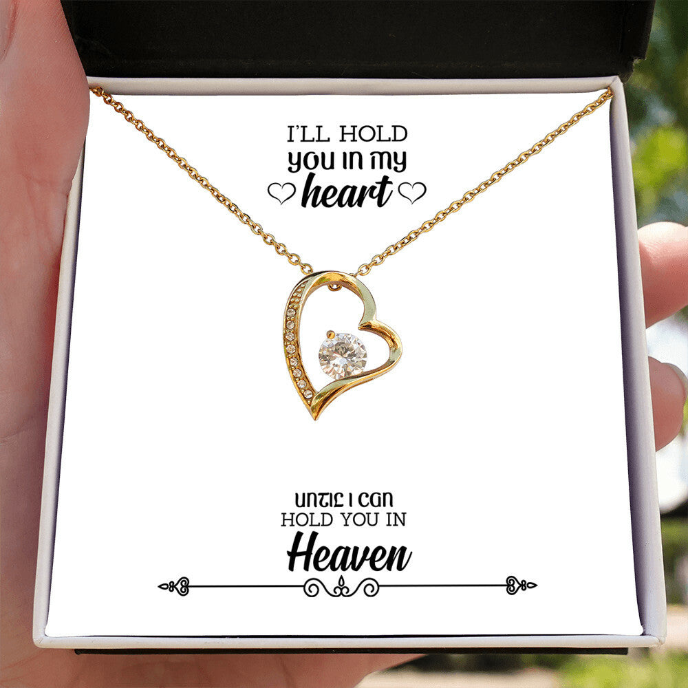 To Mom Remembrance Message Hold You in my Heart Forever Necklace w Message Card-Express Your Love Gifts