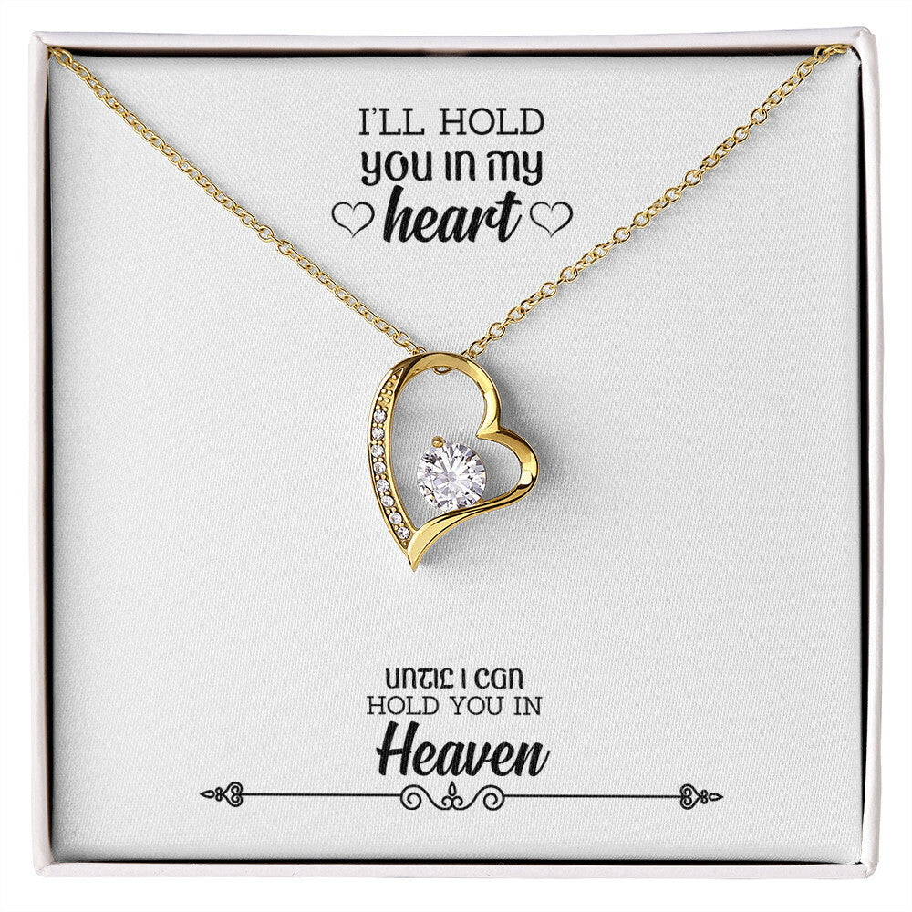 To Mom Remembrance Message Hold You in my Heart Forever Necklace w Message Card-Express Your Love Gifts