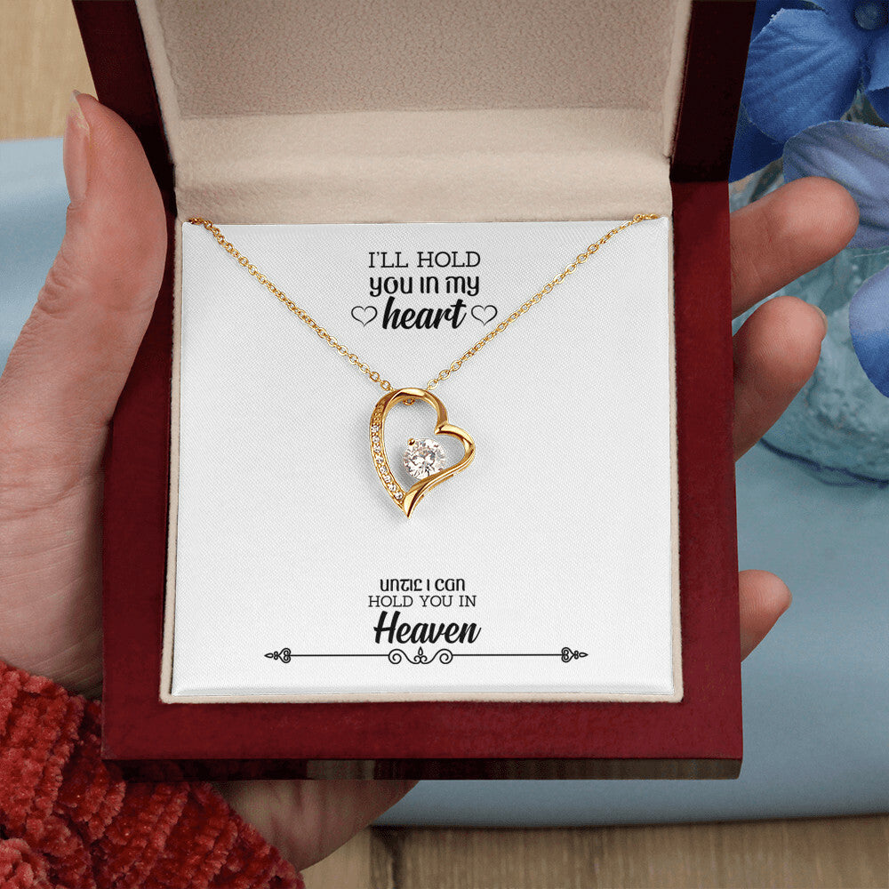 To Mom Remembrance Message Hold You in my Heart Forever Necklace w Message Card-Express Your Love Gifts