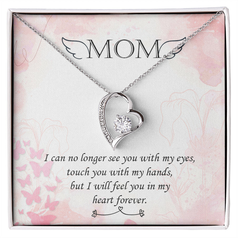 To Mom Remembrance Message I Can No Longer Forever Necklace w Message Card-Express Your Love Gifts