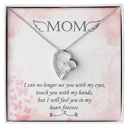 To Mom Remembrance Message I Can No Longer Forever Necklace w Message Card-Express Your Love Gifts