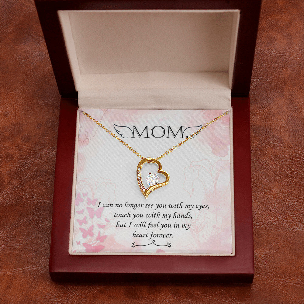 To Mom Remembrance Message I Can No Longer Forever Necklace w Message Card-Express Your Love Gifts