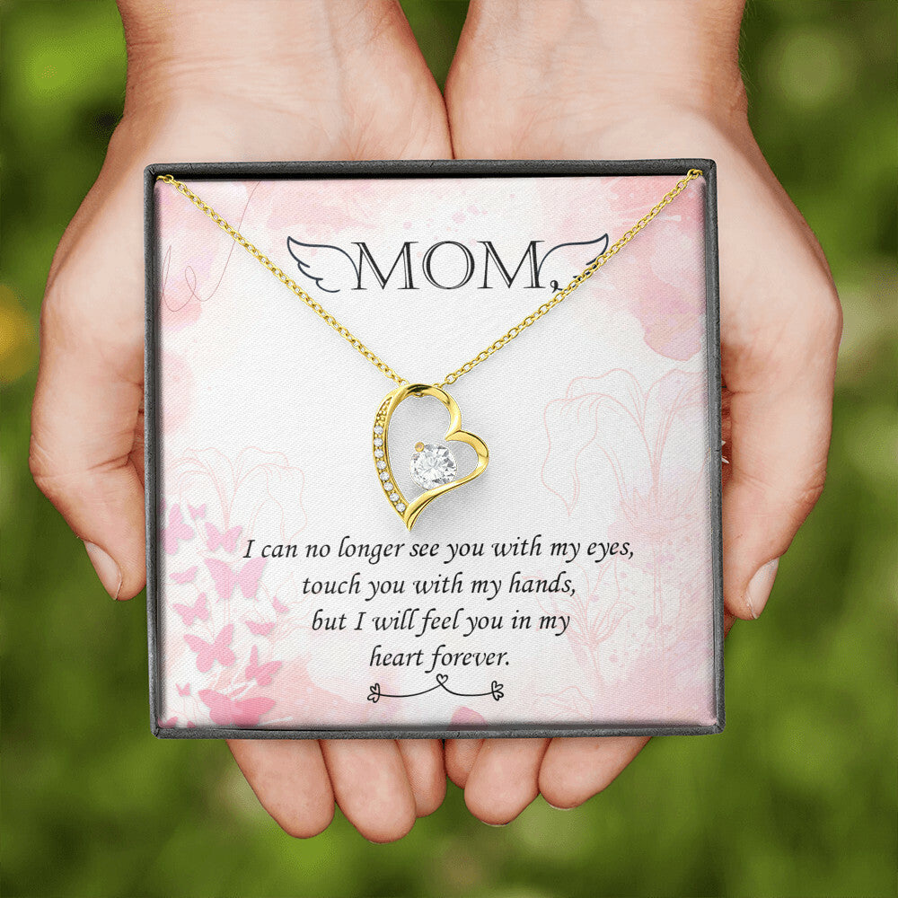 To Mom Remembrance Message I Can No Longer Forever Necklace w Message Card-Express Your Love Gifts