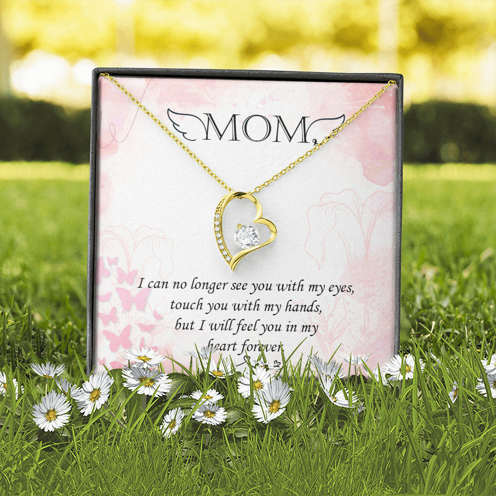 To Mom Remembrance Message I Can No Longer Forever Necklace w Message Card-Express Your Love Gifts