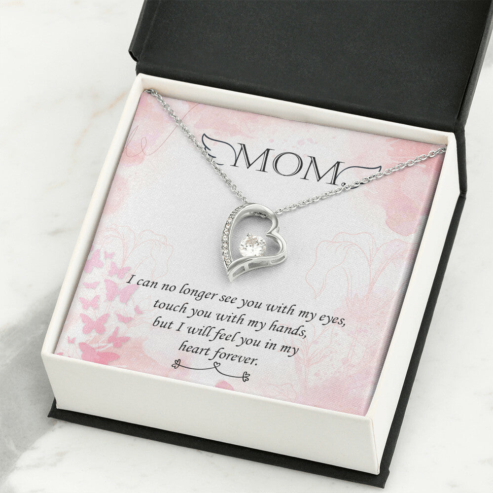 To Mom Remembrance Message I Can No Longer Forever Necklace w Message Card-Express Your Love Gifts