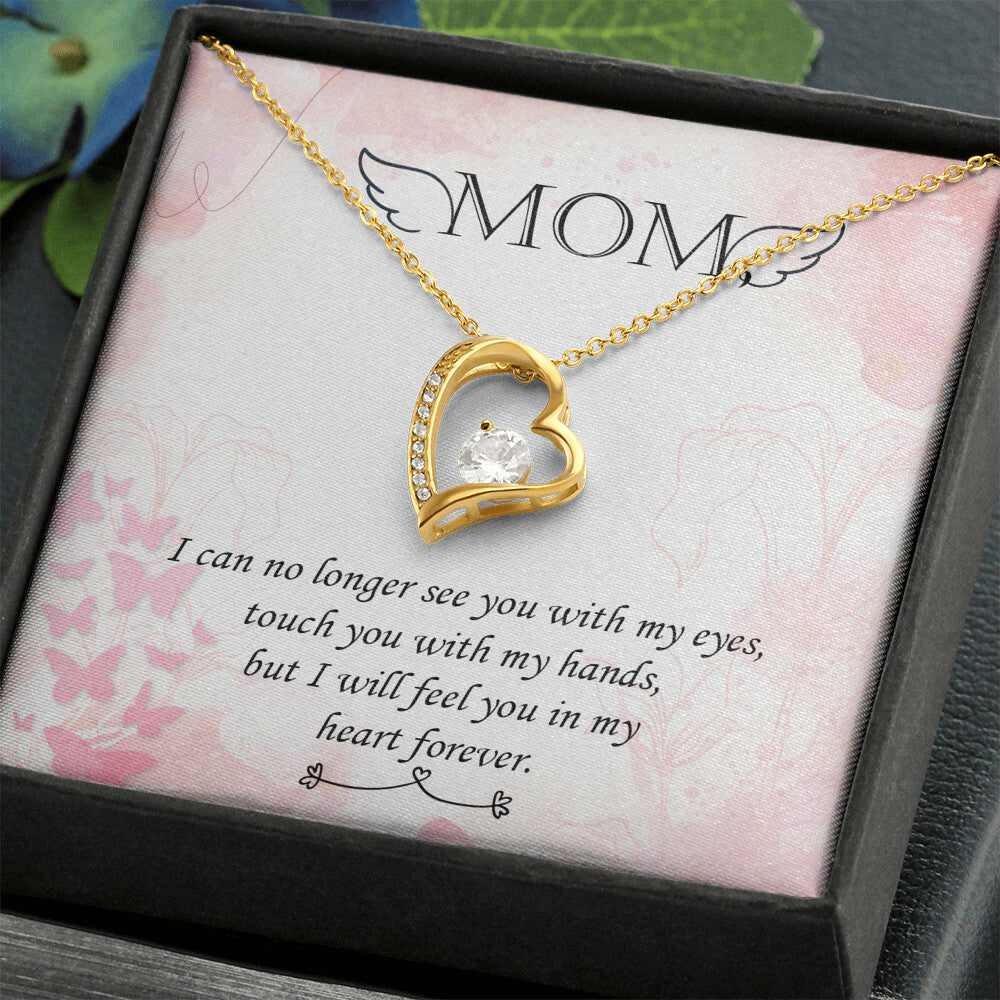 To Mom Remembrance Message I Can No Longer Forever Necklace w Message Card-Express Your Love Gifts