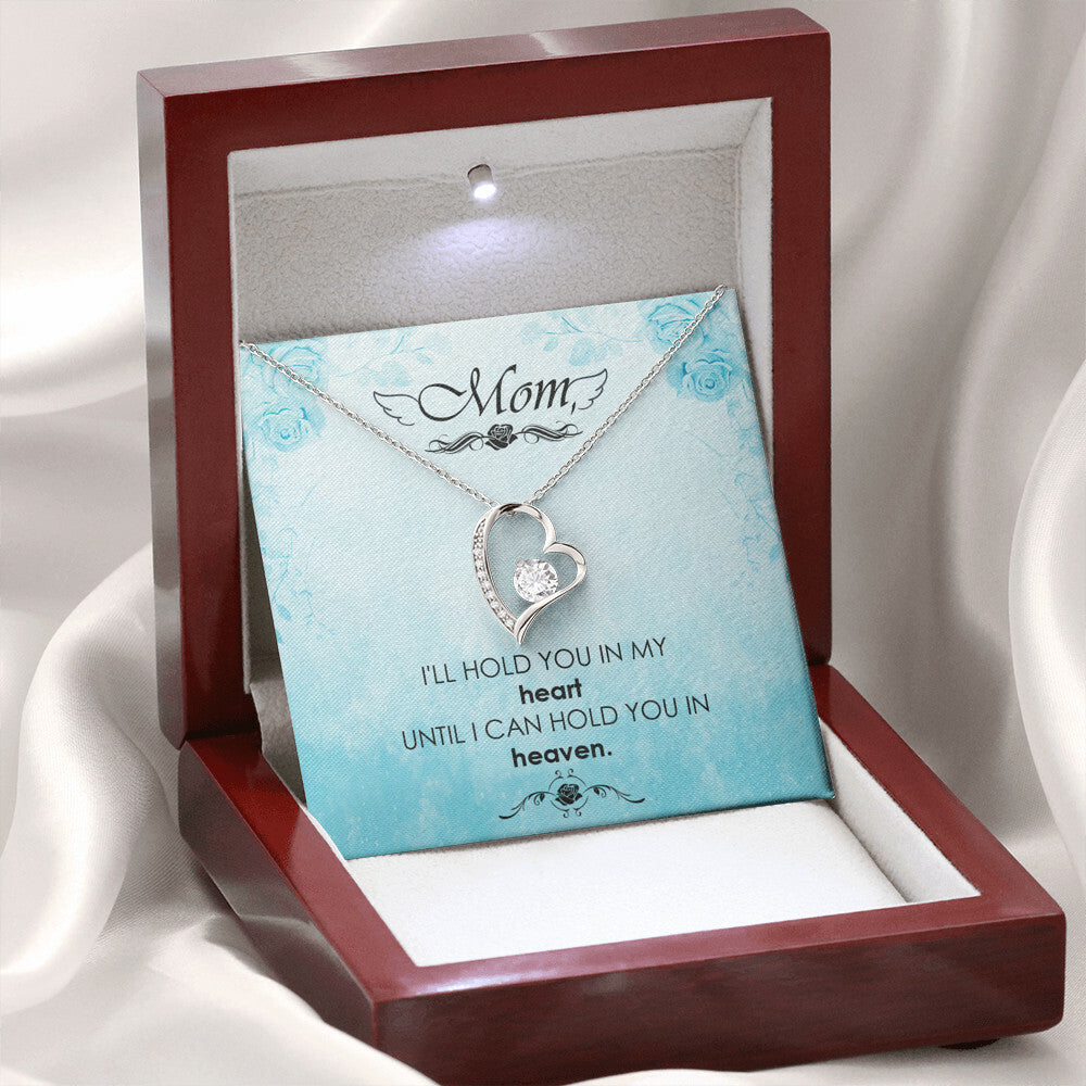 To Mom Remembrance Message I'll Hold You in Heaven Forever Necklace w Message Card-Express Your Love Gifts