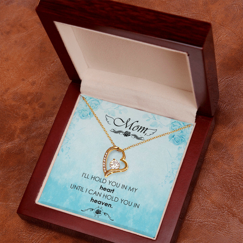 To Mom Remembrance Message I'll Hold You in Heaven Forever Necklace w Message Card-Express Your Love Gifts