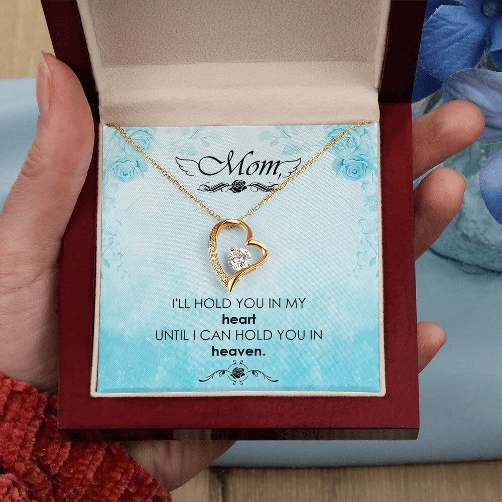 To Mom Remembrance Message I'll Hold You in Heaven Forever Necklace w Message Card-Express Your Love Gifts