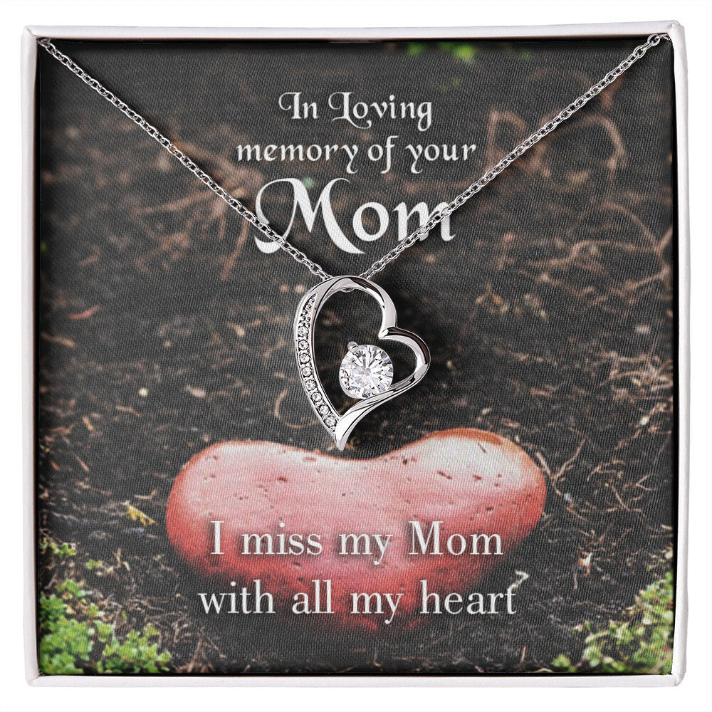 To Mom Remembrance Message I Miss my Mom Forever Necklace w Message Card-Express Your Love Gifts