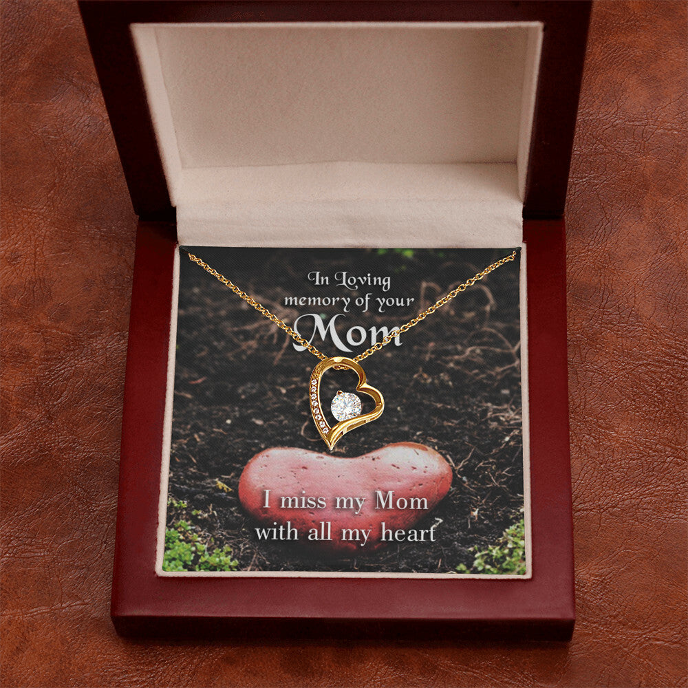 To Mom Remembrance Message I Miss my Mom Forever Necklace w Message Card-Express Your Love Gifts