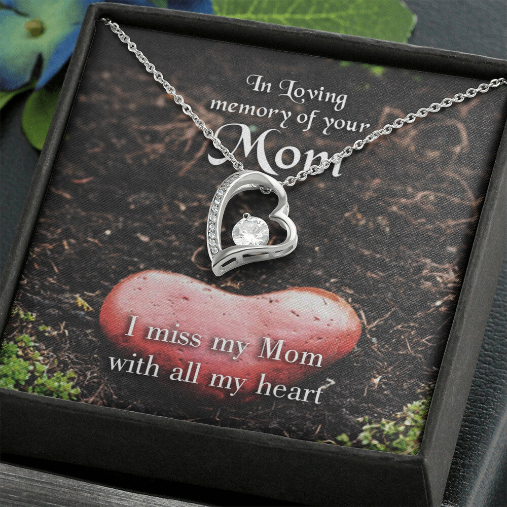 To Mom Remembrance Message I Miss my Mom Forever Necklace w Message Card-Express Your Love Gifts