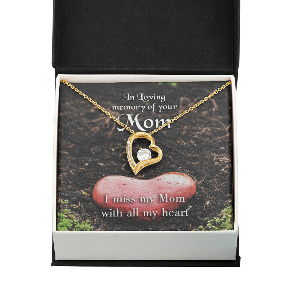 To Mom Remembrance Message I Miss my Mom Forever Necklace w Message Card-Express Your Love Gifts