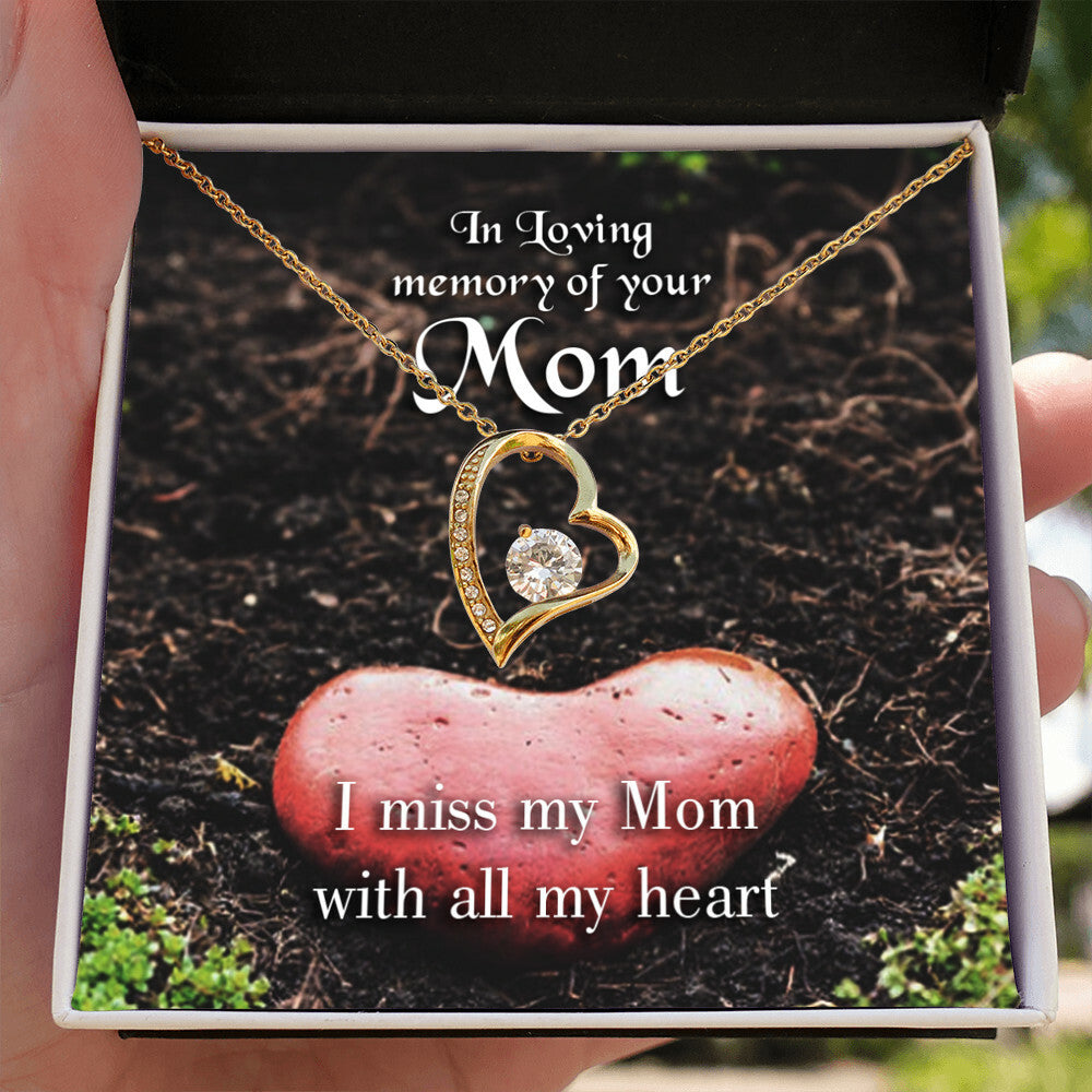 To Mom Remembrance Message I Miss my Mom Forever Necklace w Message Card-Express Your Love Gifts