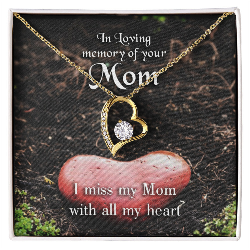 To Mom Remembrance Message I Miss my Mom Forever Necklace w Message Card-Express Your Love Gifts