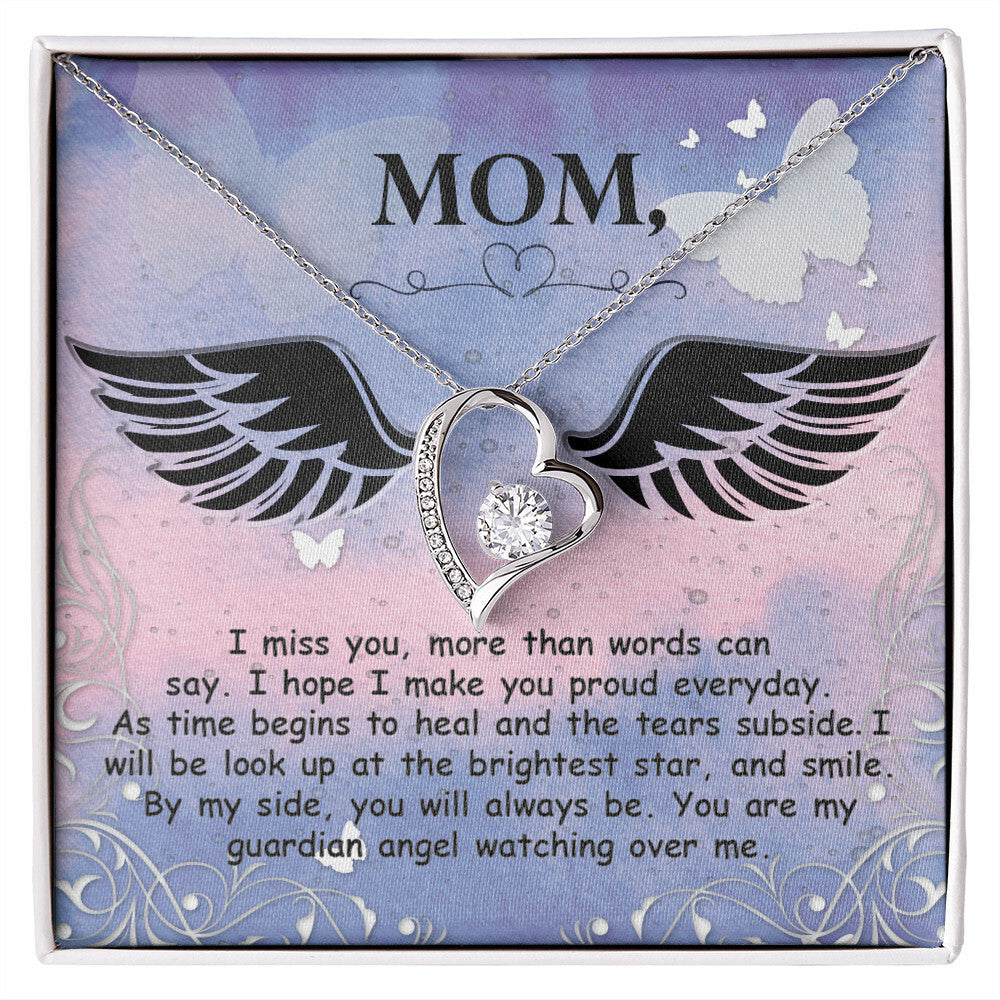 To Mom Remembrance Message I Miss You More Forever Necklace w Message Card-Express Your Love Gifts