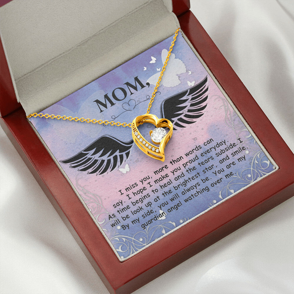 To Mom Remembrance Message I Miss You More Forever Necklace w Message Card-Express Your Love Gifts