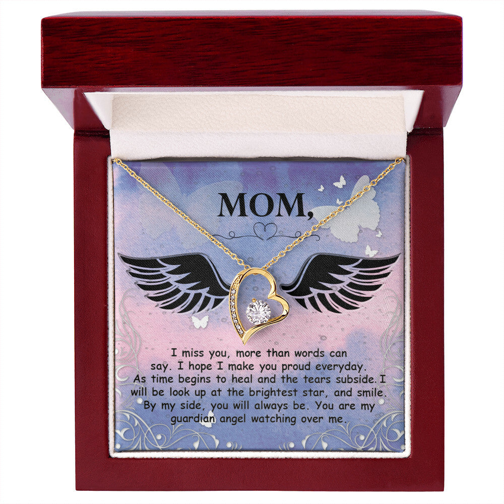 To Mom Remembrance Message I Miss You More Forever Necklace w Message Card-Express Your Love Gifts