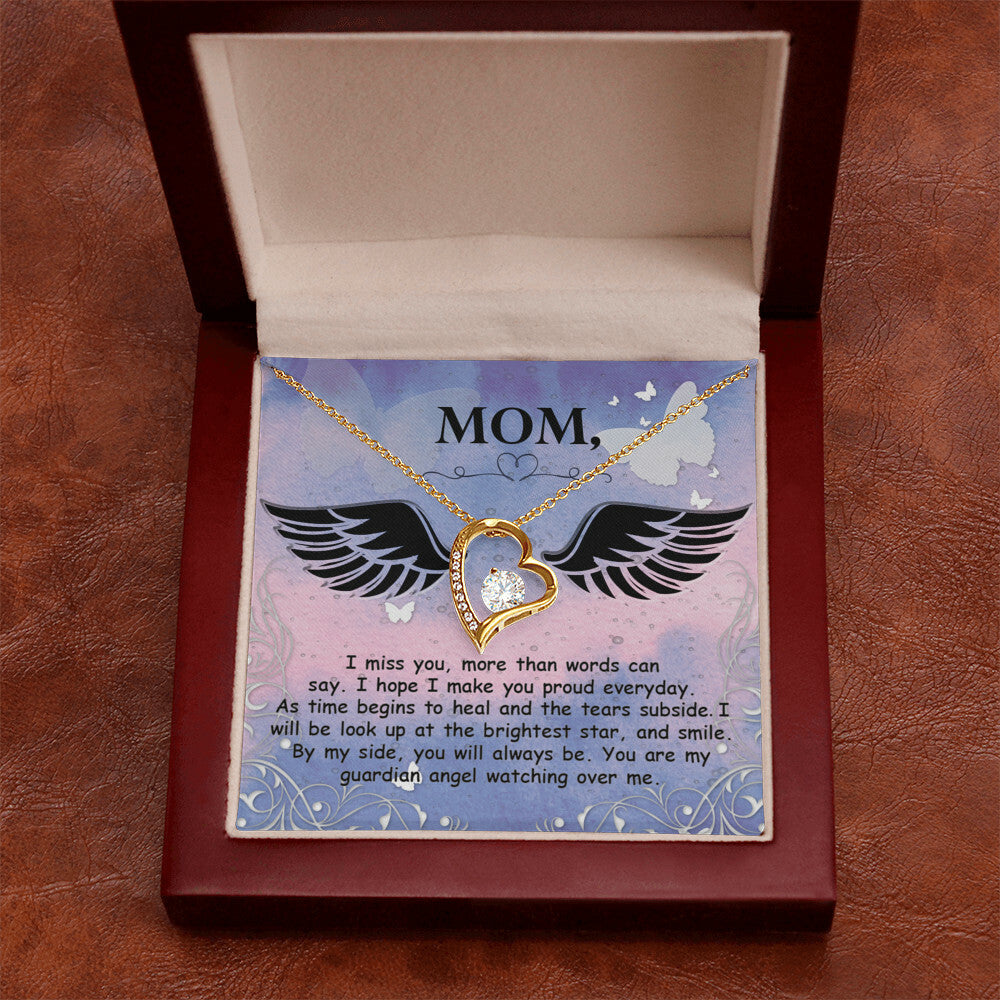 To Mom Remembrance Message I Miss You More Forever Necklace w Message Card-Express Your Love Gifts