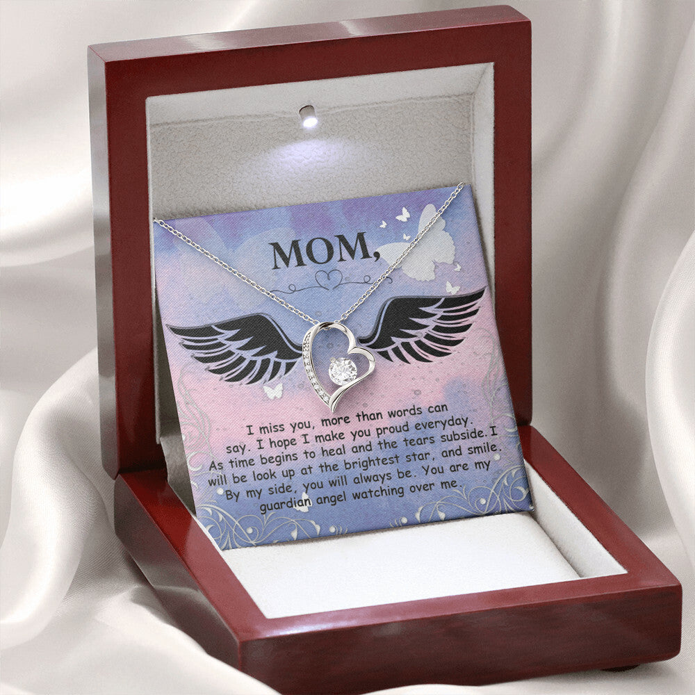 To Mom Remembrance Message I Miss You More Forever Necklace w Message Card-Express Your Love Gifts