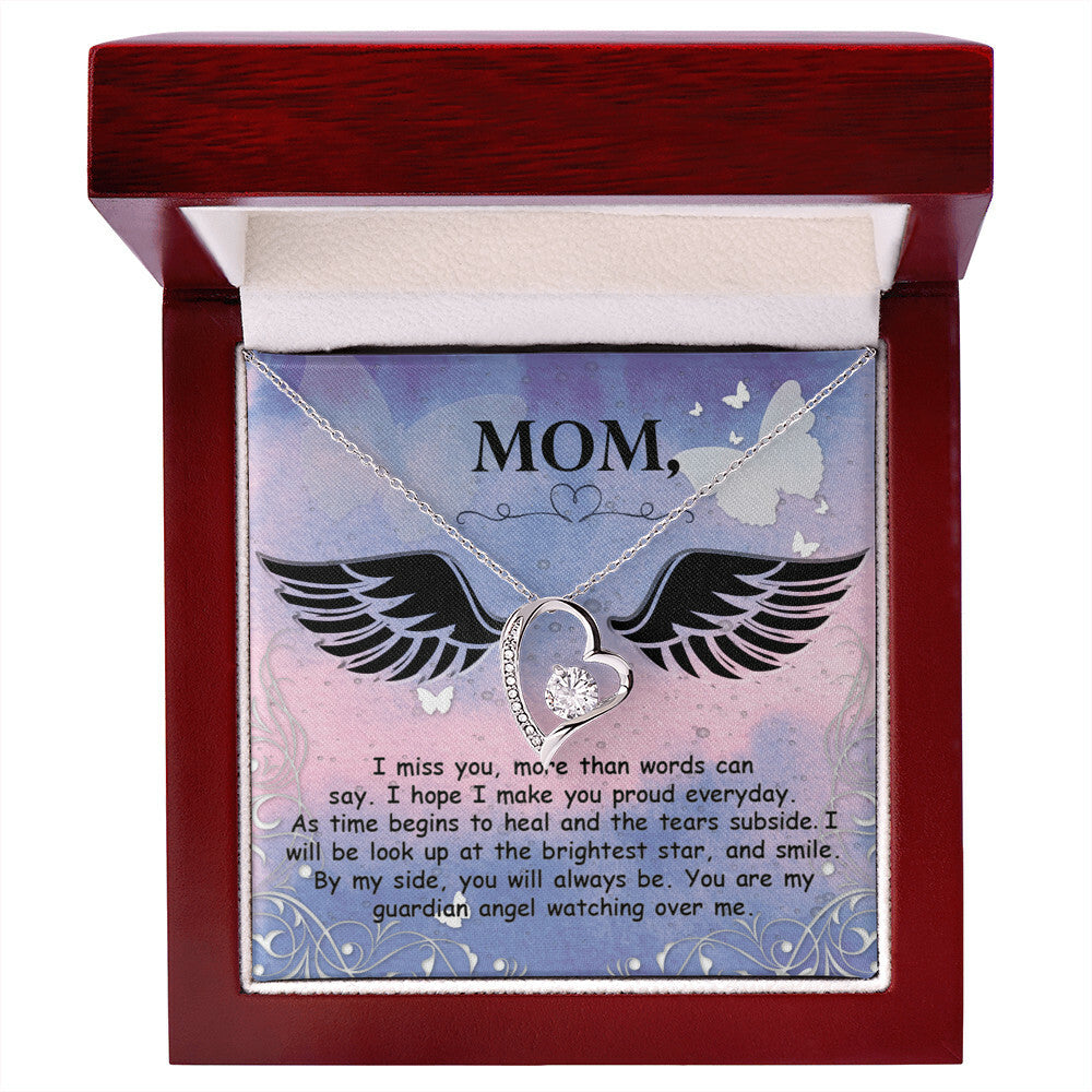 To Mom Remembrance Message I Miss You More Forever Necklace w Message Card-Express Your Love Gifts