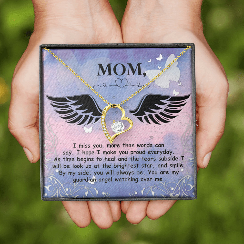 To Mom Remembrance Message I Miss You More Forever Necklace w Message Card-Express Your Love Gifts