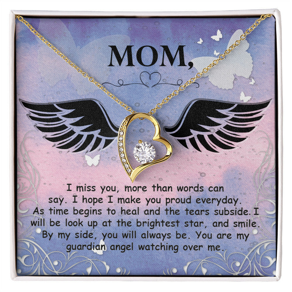 To Mom Remembrance Message I Miss You More Forever Necklace w Message Card-Express Your Love Gifts