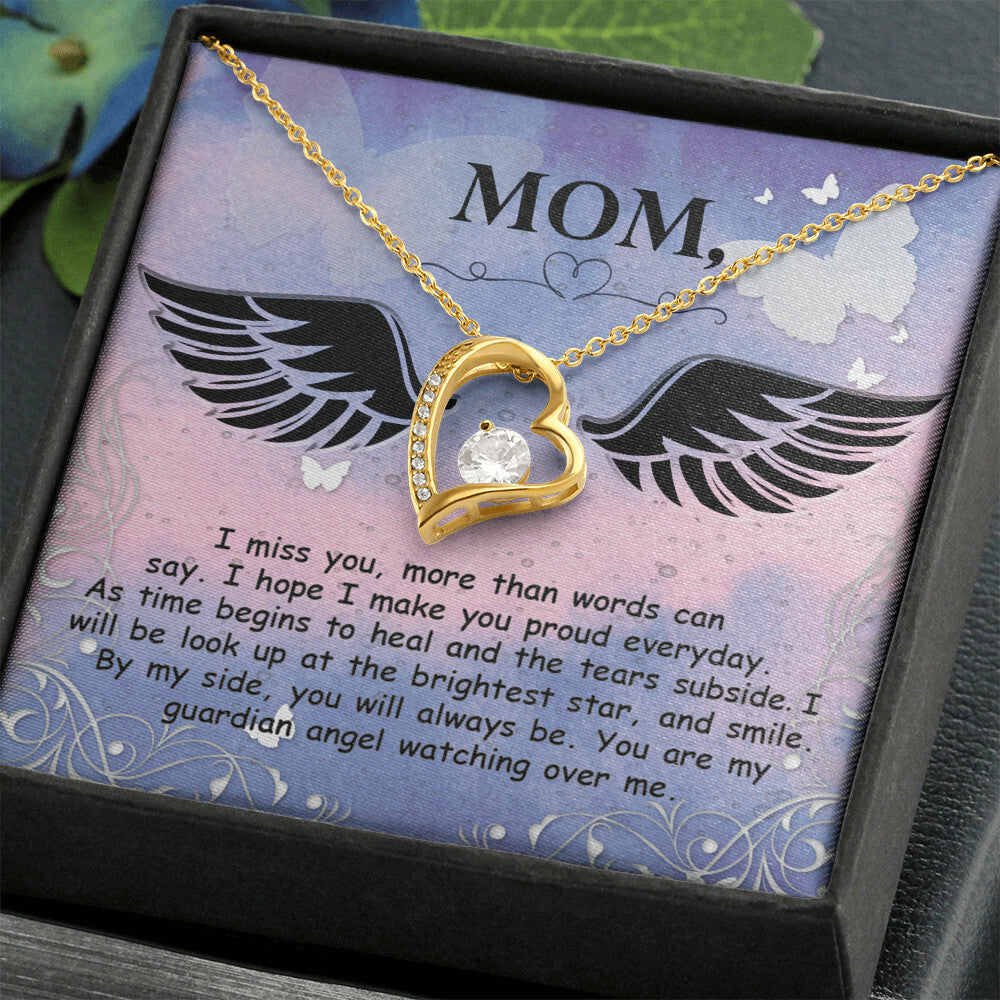 To Mom Remembrance Message I Miss You More Forever Necklace w Message Card-Express Your Love Gifts