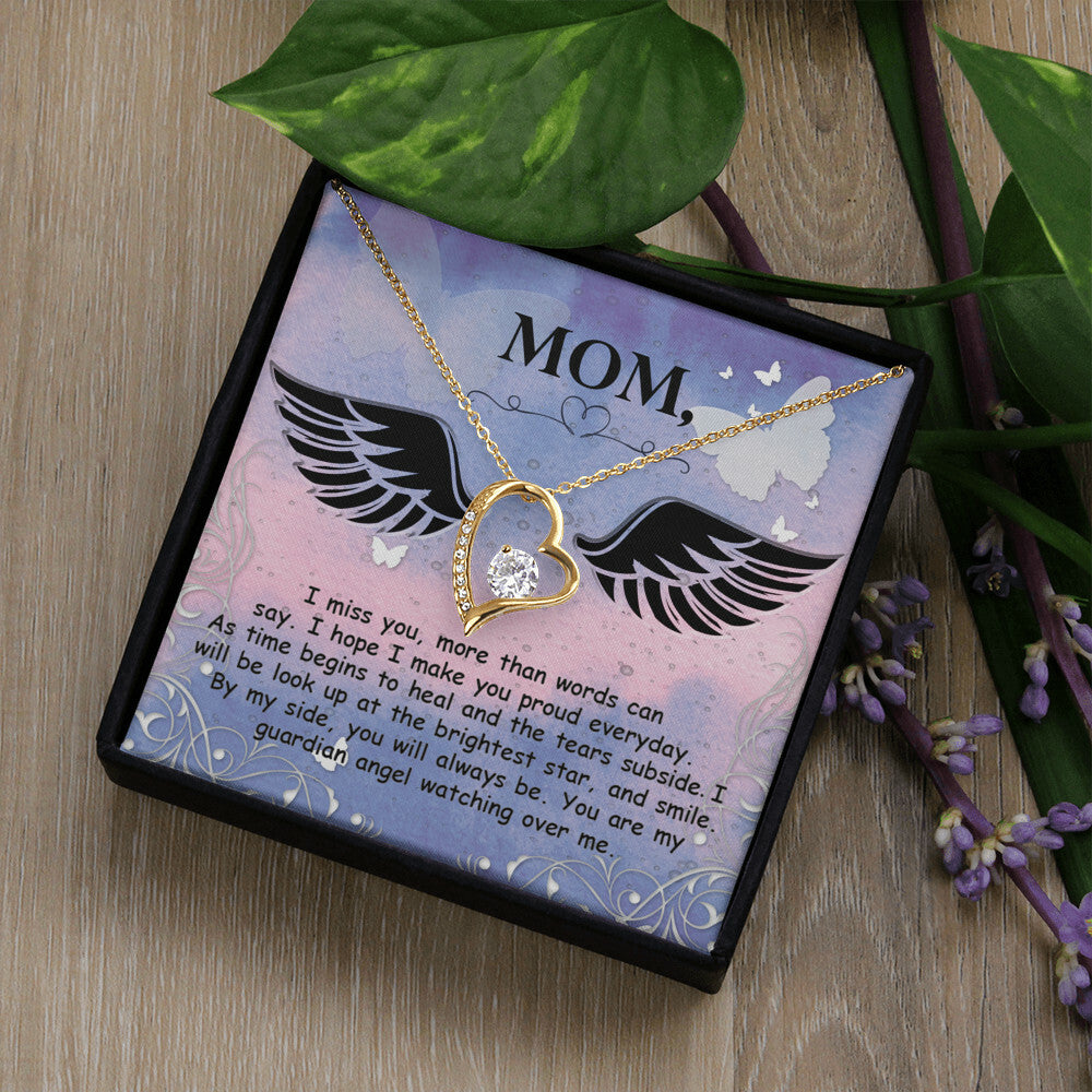 To Mom Remembrance Message I Miss You More Forever Necklace w Message Card-Express Your Love Gifts