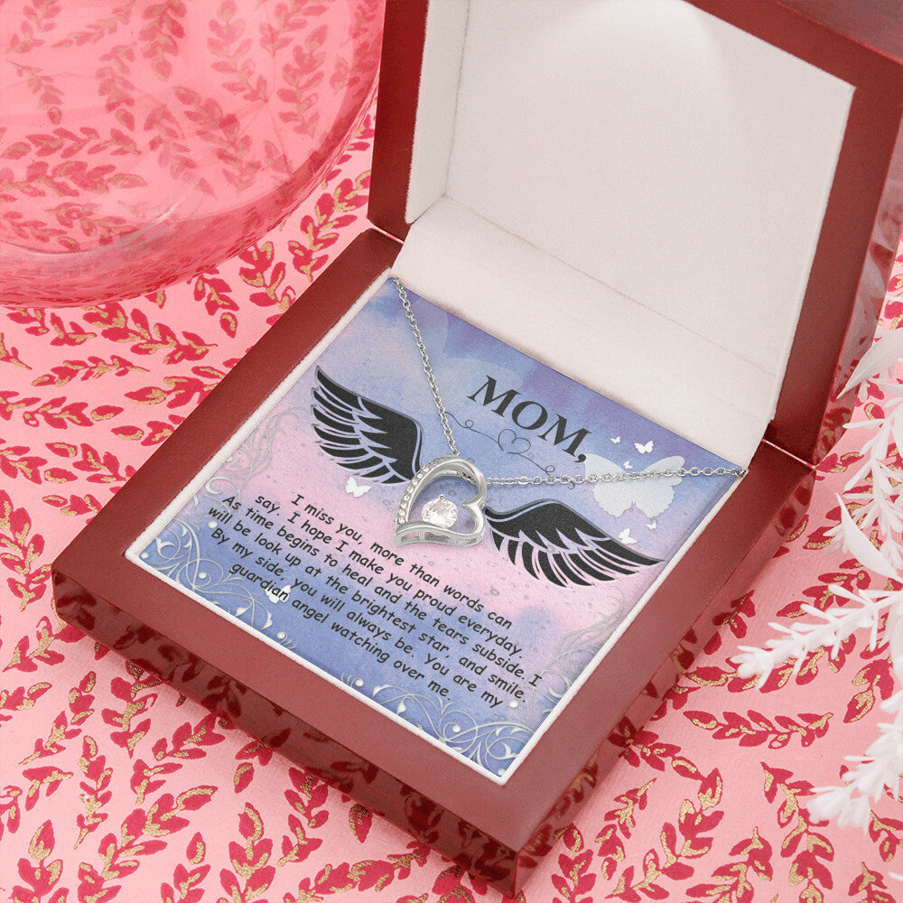 To Mom Remembrance Message I Miss You More Forever Necklace w Message Card-Express Your Love Gifts