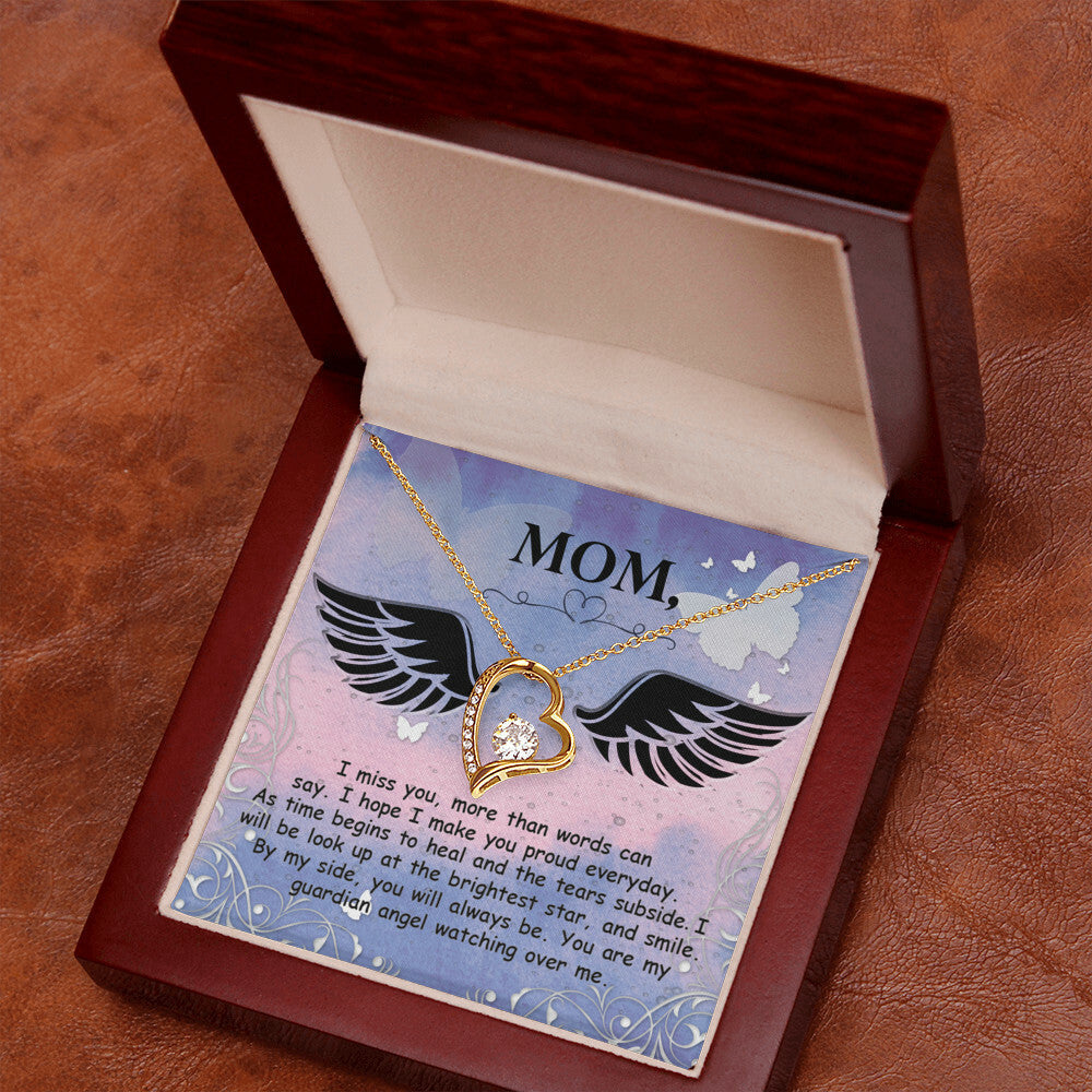 To Mom Remembrance Message I Miss You More Forever Necklace w Message Card-Express Your Love Gifts