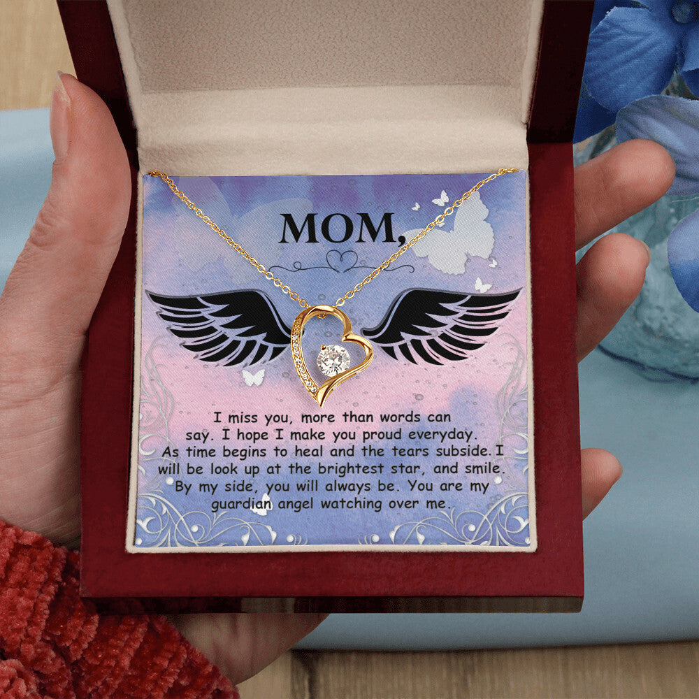 To Mom Remembrance Message I Miss You More Forever Necklace w Message Card-Express Your Love Gifts