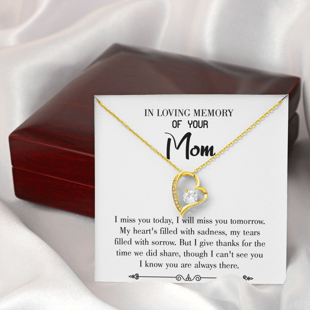 To Mom Remembrance Message I Miss You Today White Forever Necklace w Message Card-Express Your Love Gifts