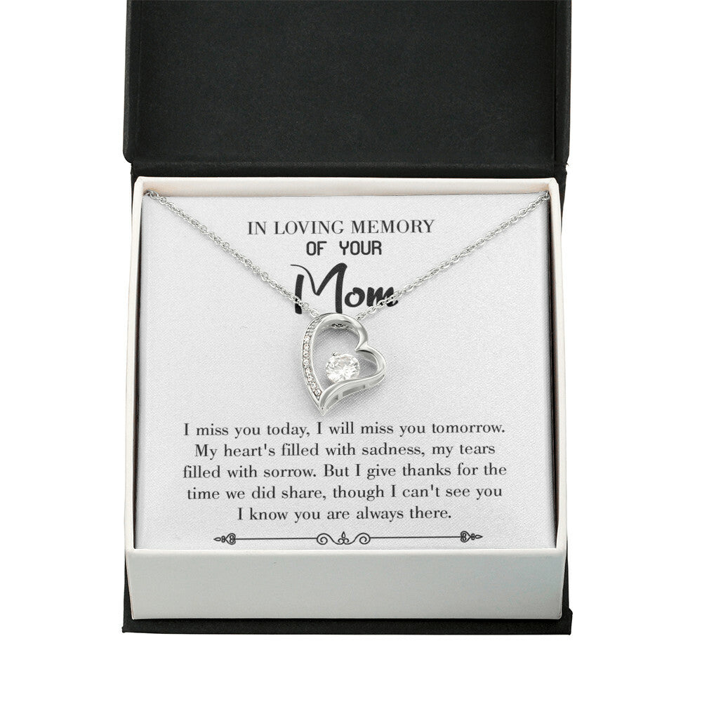 To Mom Remembrance Message I Miss You Today White Forever Necklace w Message Card-Express Your Love Gifts