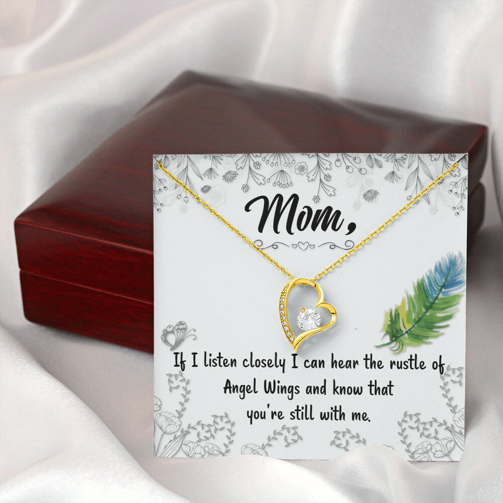 To Mom Remembrance Message If I listen closely Forever Necklace w Message Card-Express Your Love Gifts