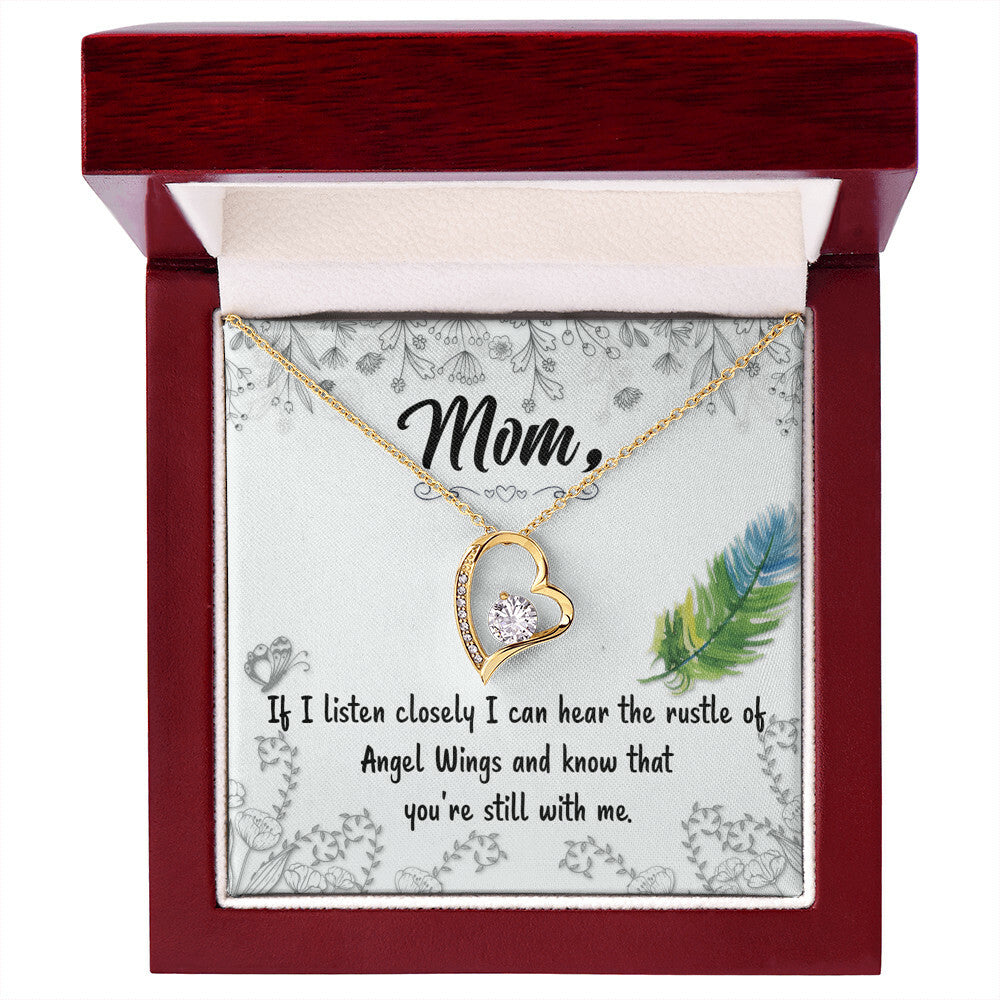 To Mom Remembrance Message If I listen closely Forever Necklace w Message Card-Express Your Love Gifts