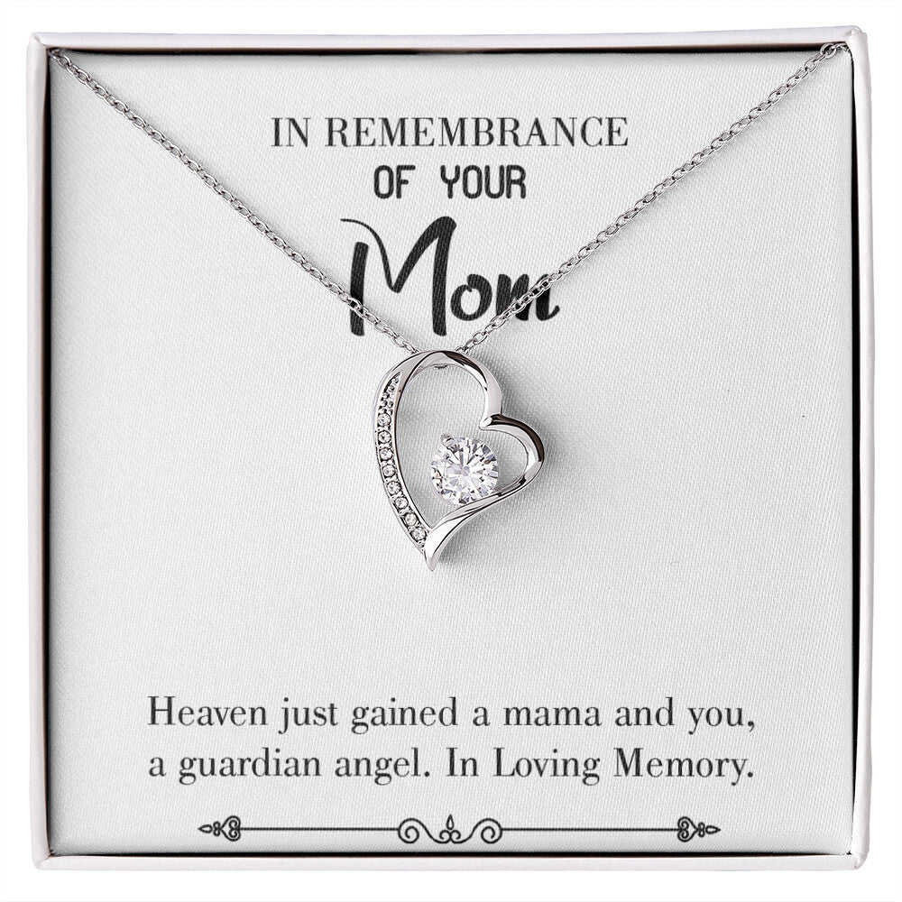 To Mom Remembrance Message In Loving Memory White Forever Necklace w Message Card-Express Your Love Gifts