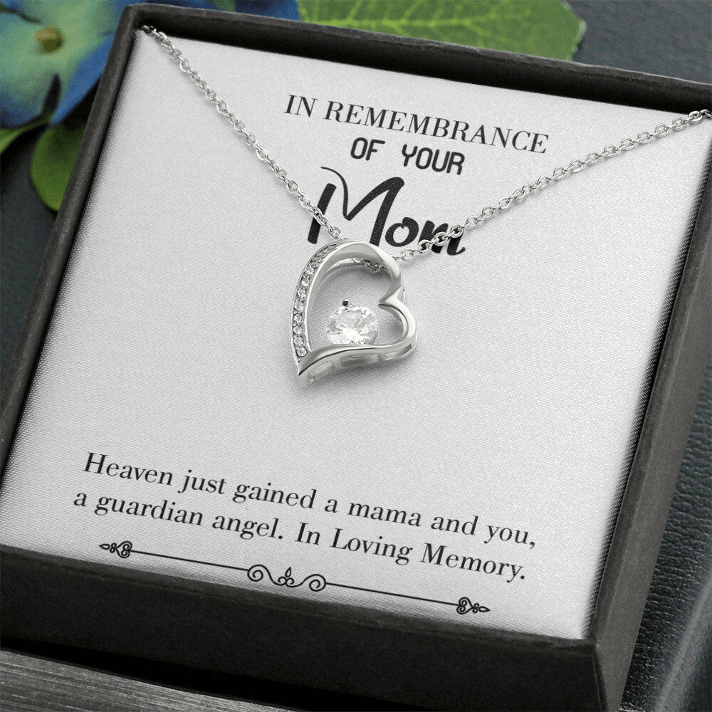 To Mom Remembrance Message In Loving Memory White Forever Necklace w Message Card-Express Your Love Gifts