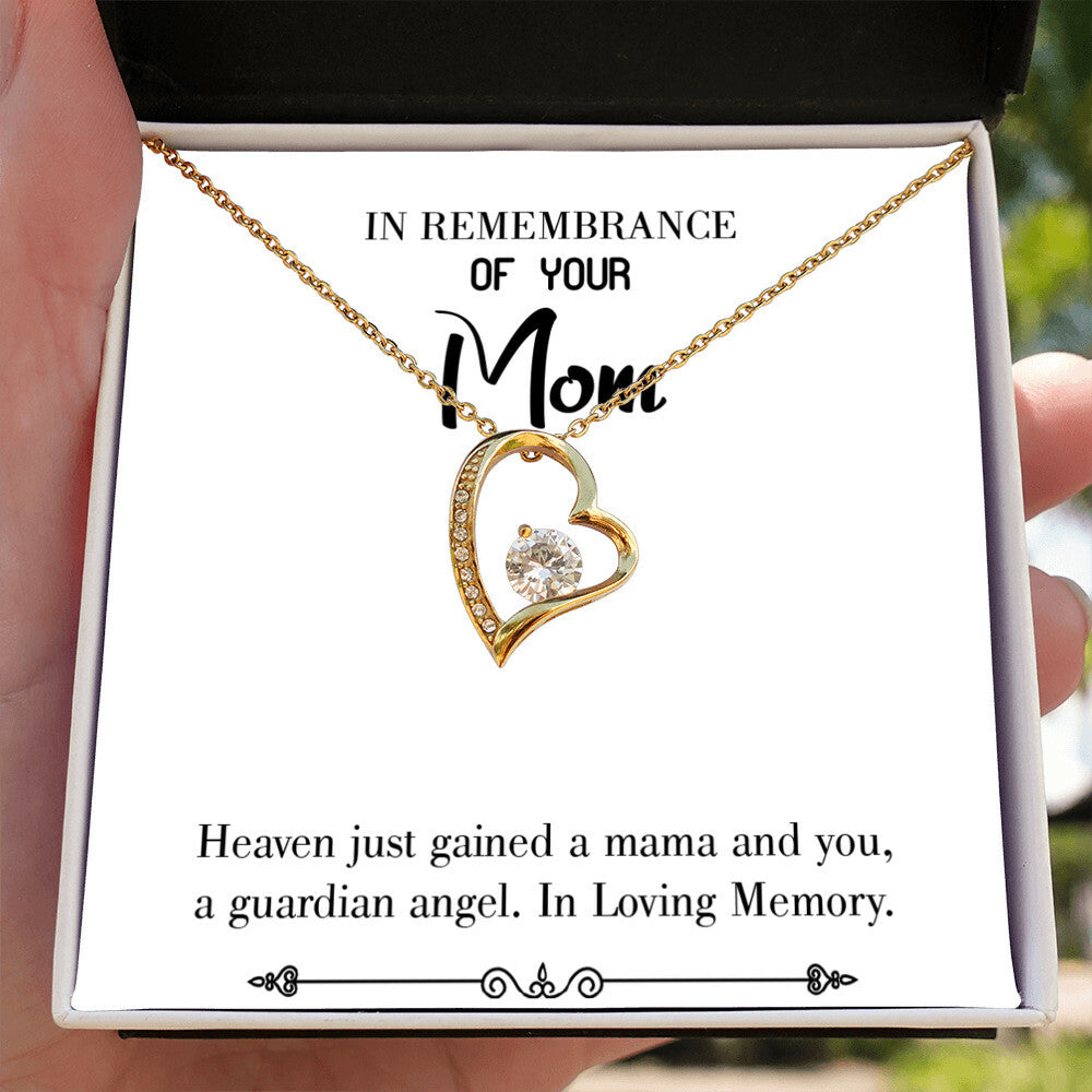 To Mom Remembrance Message In Loving Memory White Forever Necklace w Message Card-Express Your Love Gifts