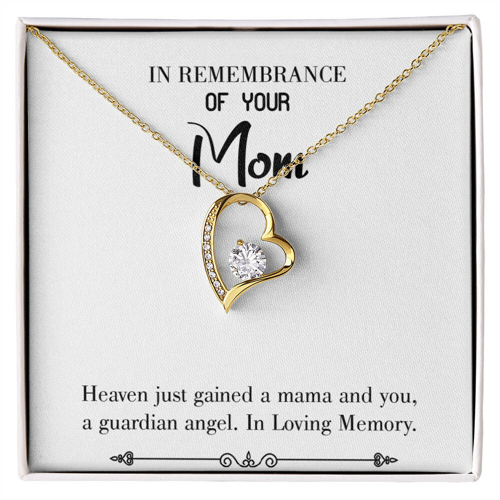 To Mom Remembrance Message In Loving Memory White Forever Necklace w Message Card-Express Your Love Gifts