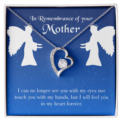 To Mom Remembrance Message In My Heart Forever Forever Necklace w Message Card-Express Your Love Gifts